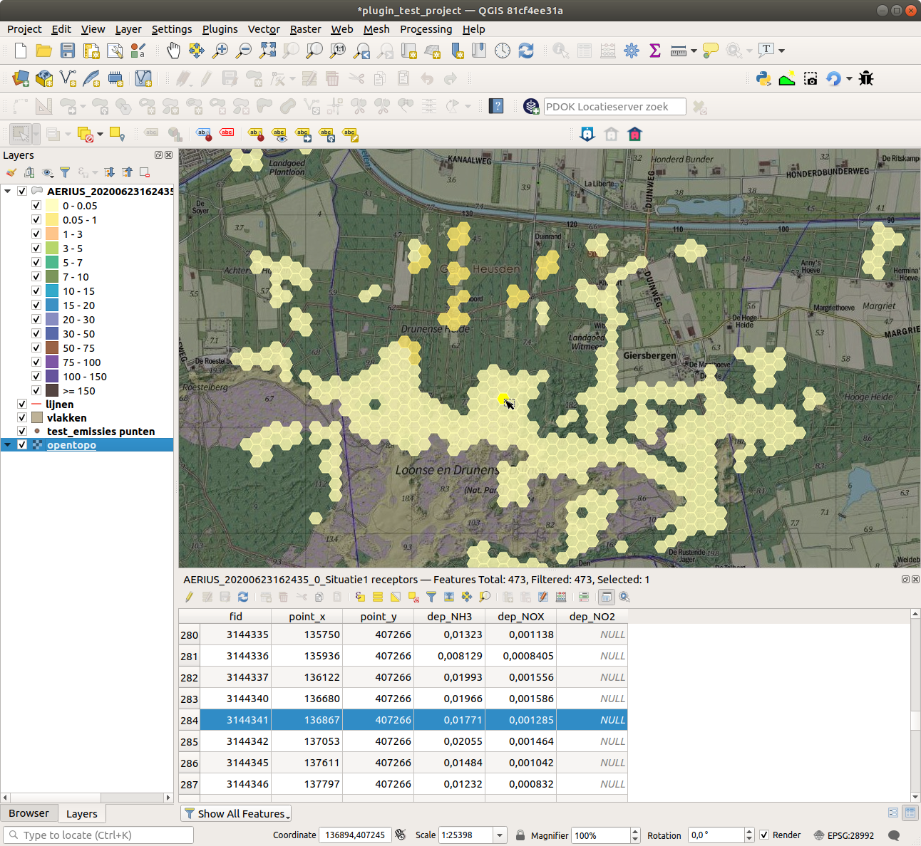 deposition map and attribute table